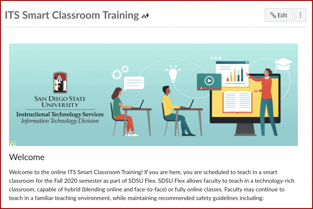 Screenshot of Smart Classroom Training online course