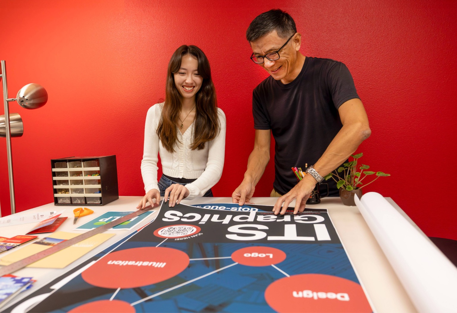 Graphics staff at work